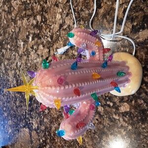 Pink Cactus Lamp with Multicolor Lights